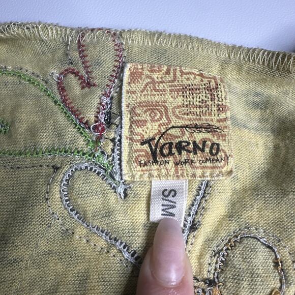 Rare Varno Y2K Harajuku Tank S/M Handmade Patch Beaded Embroidered Top - Picture 10 of 12